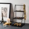 Elegant Black Decorative Metal Accessory, 16x30.5x17 cm