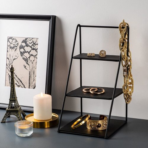 Elegant Black Decorative Metal Accessory, 16x30.5x17 cm