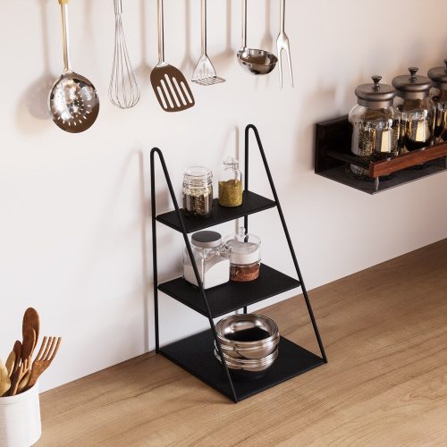 Elegant Black Decorative Metal Accessory, 16x30.5x17 cm