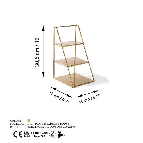 Elegant Gold Decorative Metal Accessory, 16x30.5x17 cm