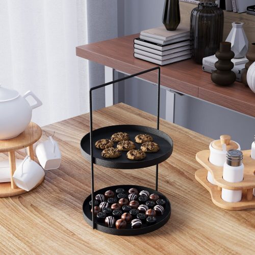 Elegant Black Decorative Metal Accessory, 21 cm Dia