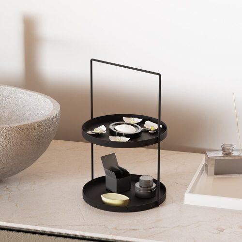 Elegant Black Decorative Metal Accessory, 21 cm Dia