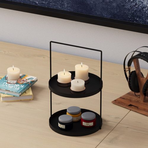 Elegant Black Decorative Metal Accessory, 21 cm Dia