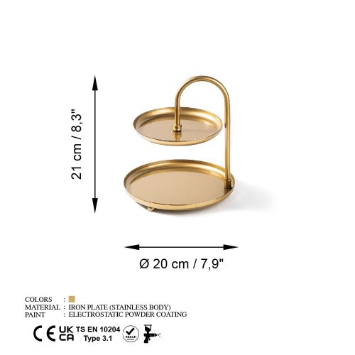 Elegant Gold Decorative Metal Accessory, 20 cm Diameter