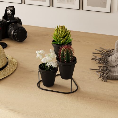 Elegant Black Metal Decorative Accessory, 19x20 cm