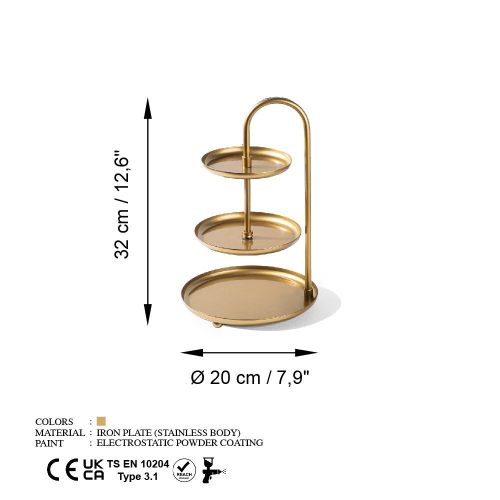 Elegant Gold Decorative Metal Accessory, 20 cm Diameter