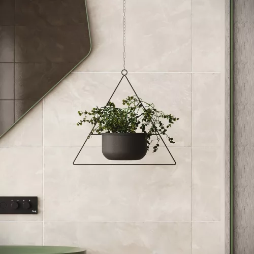 Black Metal Decorative Pot, 35x40x17 cm, 5 kg Capacity