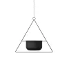 Black Metal Decorative Pot, 35x40x17 cm, 5 kg Capacity