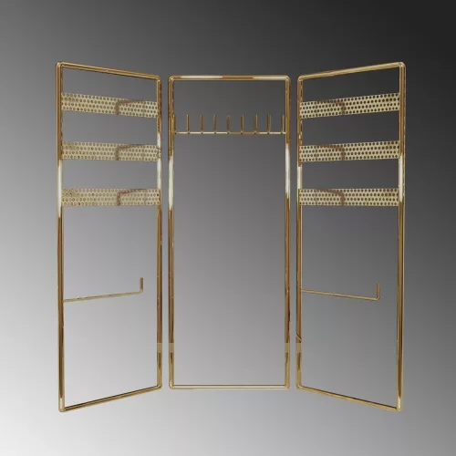 Elegant Gold Metal Jewelry Stand Organizer, 40x4x45 cm