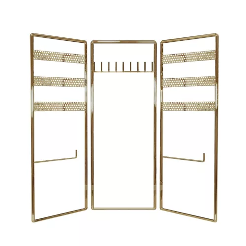 Elegant Gold Metal Jewelry Stand Organizer, 40x4x45 cm