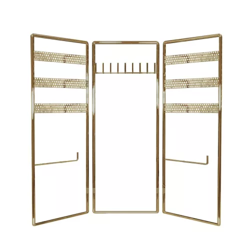 Elegant Gold Metal Jewelry Stand Organizer, 40x4x45 cm