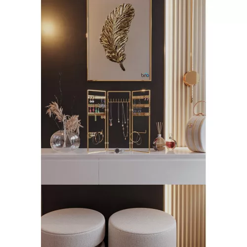 Elegant Gold Metal Jewelry Stand Organizer, 40x4x45 cm