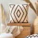 Brown Cotton Cushion 43x43 cm, 100% Bead Silicone Fill