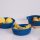Handmade Cotton Basket Set (3 Pieces), Blue, 15x15x6 cm