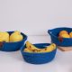 Handmade Cotton Basket Set (3 Pieces), Blue, 15x15x6 cm