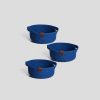 Handmade Cotton Basket Set (3 Pieces), Blue, 15x15x6 cm