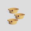 Handmade Cotton Basket Set (3 Pieces), Yellow, 15x15x6 cm