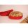 Handmade Cotton Bread Basket Set (3), Red Jute Rope, 12x22x5 cm