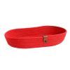 Handmade Cotton Bread Basket Set (3), Red Jute Rope, 12x22x5 cm
