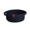 Handmade Cotton Basket Set (3 Pieces), Black, 20x20x8 cm
