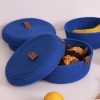 Handmade Cotton Basket Set (3 Pieces), Blue, 20x20x9 cm