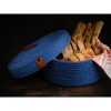 Handmade Cotton Basket Set (3 Pieces), Blue, 20x20x9 cm