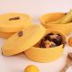 Handmade Cotton Basket Set (3 Pieces), Yellow, 20x20x9 cm