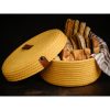 Handmade Cotton Basket Set (3 Pieces), Yellow, 20x20x9 cm