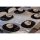 Handmade Black Table Mat Set (6 Pieces) with Knife Holder