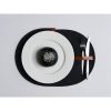 Handmade Black Table Mat Set (6 Pieces) with Knife Holder
