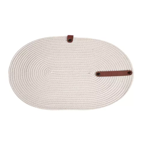 Handmade Cotton Jute Table Mat Set (6 Pieces) | Ecru