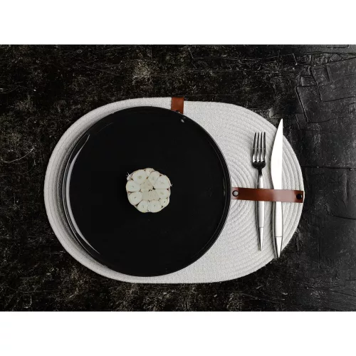 Handmade Cotton Jute Table Mat Set (6 Pieces) | Ecru