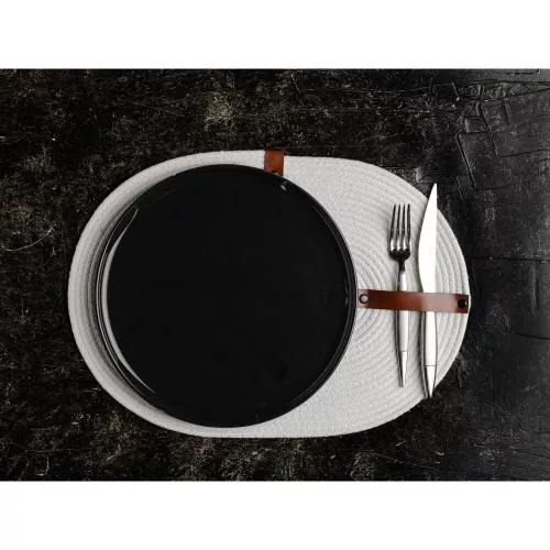 Handmade Cotton Jute Table Mat Set (6 Pieces) | Ecru