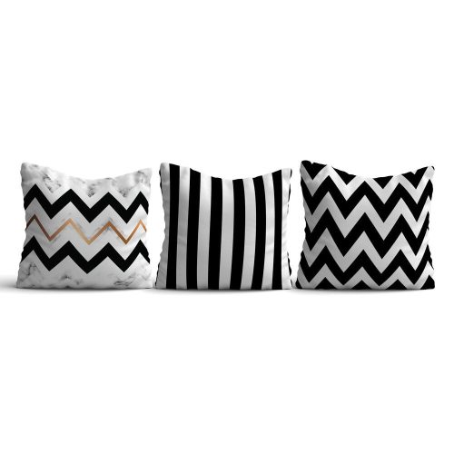 3-Piece Cushion Cover Set, 43x43 cm, Cotton-Polyester