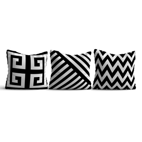 3-Piece Cushion Cover Set, 43x43 cm, Cotton-Polyester