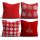 4-Piece Cushion Set, 43x43 cm, Cotton-Polyester Blend, Washable