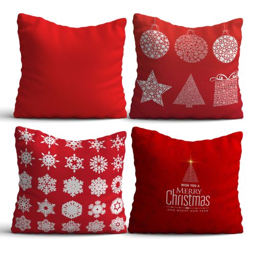 4-Piece Cushion Set, 43x43 cm, Cotton-Polyester Blend, Washable