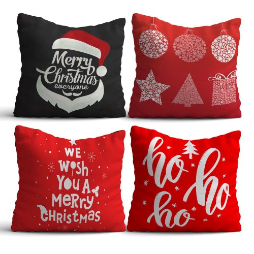 4-Piece Cushion Set, 43x43 cm, Cotton-Polyester Blend, Washable