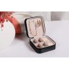 Elegant Black PU Leather Jewellery Box, 10x10x5.5 cm