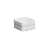 Elegant White PU Leather Jewellery Box, 10x10x5.5 cm