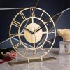 Elegant Gold Decorative Clock, 25 cm, Metal, Silent