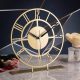 Elegant Gold Decorative Clock, 25 cm, Metal, Silent