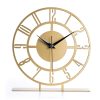 Elegant Gold Decorative Clock, 25 cm, Metal, Silent