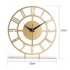 Elegant Gold Decorative Clock, 25 cm, Metal, Silent