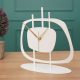 White Decorative Clock, Metal, 21x23cm | Silent Mechanism