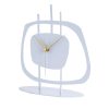 White Decorative Clock, Metal, 21x23cm | Silent Mechanism
