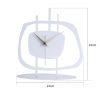 White Decorative Clock, Metal, 21x23cm | Silent Mechanism