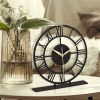 Black Metal Decorative Clock, 25 cm | Silent Mechanism