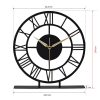 Black Metal Decorative Clock, 25 cm | Silent Mechanism