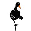Decorative Black Metal Duck Set (6 Pieces), 100% Metal
